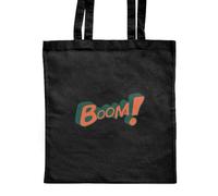 Azeeda 'BOOM! Comic Book Word Pop Art Fun in Red Text' Classic Black Tote Shopper Bag (ZB00019484)
