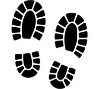 Azeeda 'Boot Prints ' Reusable Stencil - Durable Decorative Template for Painting and Spraying on Walls, Tiles, Wood, Fabric & Craft Projects - M (A5) (WS00071594)