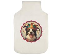 Azeeda 'Border Collie Court Jester' Hot Water Bottle Cover (HW00046283)