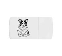 Azeeda 'Border Collie Dog' Pill Box with Tablet Splitter (PI00041010)
