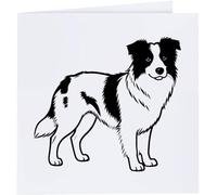 Azeeda 'Border Collie Line Art' Blank Greeting Card (GC00087601)