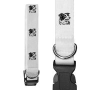 Azeeda 'Border Collie Portrait' Dog Collar - White, S (PR00086727)