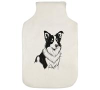 Azeeda 'Border Collie Portrait' Hot Water Bottle Cover (HW00046890)