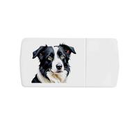 Azeeda 'Border Collie Portrait' Pill Box with Tablet Splitter (PI00040225)