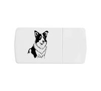 Azeeda 'Border Collie Portrait' Pill Box with Tablet Splitter (PI00040374)