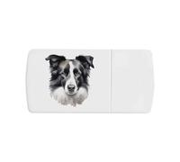 Azeeda 'Border Collie Portrait' Pill Box with Tablet Splitter (PI00042558)