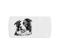 Azeeda 'Border Collie Portrait' Pill Box with Tablet Splitter (PI00045676)