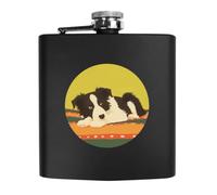 Azeeda 'Border Collie Puppy' Pocket Hip Flask - 6oz (HP00050221) | 170ml Stainless Steel Drinks Flask for Travel, Weddings and Gifts