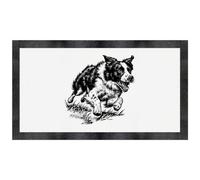 Azeeda 'Border Collie Running' Pet Feeding Mat (PM00040628)