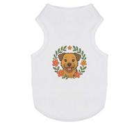 Azeeda 'Border Terrier Floral Wreath' Pet Dog/Cat T-Shirt, XS (PT00169772)