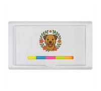 Azeeda 'Border Terrier Floral Wreath' Sticky Note Ruler Pad (ST00042683)