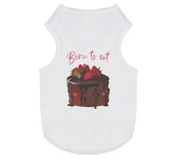 Azeeda 'Born to eat Chocolate Cake ' Pet Dog/Cat T-Shirt, M (PT00121906)