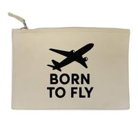 Azeeda 'Born To Fly' Canvas Clutch Bag/Accessory Case (CL00046322)