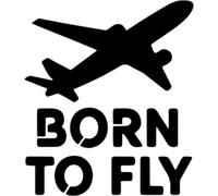 Azeeda 'Born to Fly' Reusable Stencil - Durable Decorative Template for Painting and Spraying on Walls, Tiles, Wood, Fabric & Craft Projects - M (A5) (WS00062102)