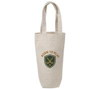Azeeda 'Born to Play Hockey' Cotton Wine Bottle Gift/Travel Bag (BL00043725)