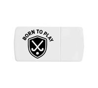 Azeeda 'Born to Play Hockey' Pill Box with Tablet Splitter (PI00037113)