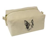 Azeeda 'Boston Terrier Portrait' Canvas Wash Bag/Makeup Case (CS00047796)