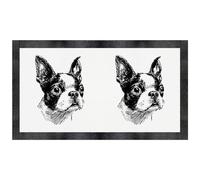 Azeeda 'Boston Terrier Portrait' Pet Feeding Mat (PM00033295)