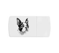 Azeeda 'Boston Terrier Portrait' Pill Box with Tablet Splitter (PI00038406)