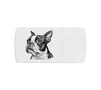 Azeeda 'Boston Terrier Portrait' Pill Box with Tablet Splitter (PI00045426)