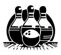 Azeeda 'Bowling Ball & Skittles' Reusable Stencil - Durable Decorative Template for Painting and Spraying on Walls, Tiles, Wood, Fabric & Craft Projects - L (A4) (WS00055597)
