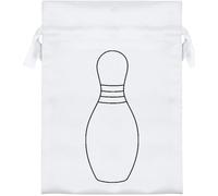 Azeeda 'Bowling Pin Outline' Satin Gift Bag - 18cm (SB00158113) | Drawstring Gift Pouch for Wedding Favours, Jewellery and Parties