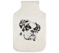 Azeeda 'Boxer Dog Portrait' Hot Water Bottle Cover (HW00052438) | Soft Fabric Case for Bedtime, Winter Warmth, Home and Gifts