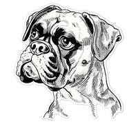 Azeeda 'Boxer Dog Portrait' Sticker - White, 21cm (DW00180338)