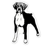 Azeeda 'Boxer Dog' White Premium Vinyl Decal Sticker - Waterproof, Durable & Easy to Apply - for Car Bumpers, Windows, Bins & More - Medium (100mm) (DW00019570)
