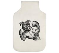 Azeeda 'Boxing Boxer Dog' Hot Water Bottle Cover (HW00053094) | Soft Fabric Case for Bedtime, Winter Warmth, Home and Gifts