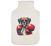 Azeeda 'Boxing Boxer Dog' Hot Water Bottle Cover (HW00053409) | Soft Fabric Case for Bedtime, Winter Warmth, Home and Gifts