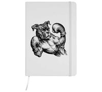 Azeeda 'Boxing Boxer Dog' Ruled Notebook - White, A5 (NB00100423)