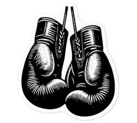 Azeeda 'Boxing Gloves' Clear Premium Vinyl Decal Stickers - Waterproof, Durable & Easy to Apply - for Car Bumpers, Windows, Bins & More - Medium (100mm) (DC00143265)