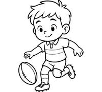 Azeeda 'Boy Playing Rugby' Unmounted Rubber Stamp - for Crafting, Scrapbooking and Card Making - Size A7 (RS00065307)
