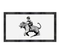 Azeeda 'Boy Riding Tiger' Pet Feeding Mat (PM00032891)