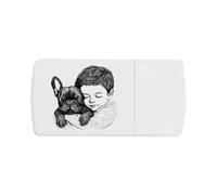 Azeeda 'Boy with French Bulldog' Pill Box with Tablet Splitter (PI00038131)