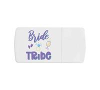 Azeeda 'Bribe Tribe' Pill Box with Splitter (PI00046560) | Compact Medicine Organiser / Tablet Cutter for Home and Travel