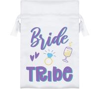 Azeeda 'Bribe Tribe' Satin Gift Bag - 15cm (SB00165696) | Drawstring Gift Pouch for Wedding Favours, Jewellery and Parties
