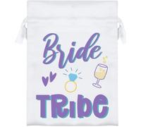 Azeeda 'Bribe Tribe' Satin Gift Bag - 18cm (SB00165697) | Drawstring Gift Pouch for Wedding Favours, Jewellery and Parties