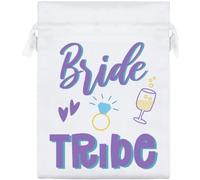 Azeeda 'Bribe Tribe' Satin Gift Bag - 20cm (SB00165698) | Drawstring Gift Pouch for Wedding Favours, Jewellery and Parties