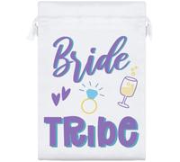 Azeeda 'Bribe Tribe' Satin Gift Bag - 25cm (SB00165699) | Drawstring Gift Pouch for Wedding Favours, Jewellery and Parties