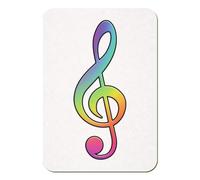 Azeeda 'Bright Treble Clef' Rectangular Fridge Magnet - Decorative Refrigerator & Whiteboard Magnet for Home, Kitchen or Office - 70mm x 49mm (FM00050900)