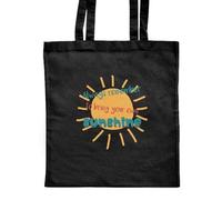 Azeeda 'Bring Your Own Sunshine' Classic Black Tote Shopper Bag (ZB00031946)