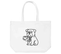 Azeeda 'British Bulldog Tea Time' Tote Shopping Bag For Life (BG00083924)