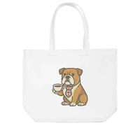 Azeeda 'British Bulldog Tea Time' Tote Shopping Bag For Life (BG00083925)