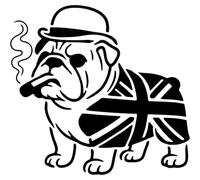 Azeeda 'British Flag Bulldog' Reusable Stencil - Durable Decorative Template for Painting and Spraying on Walls, Tiles, Wood, Fabric & Craft Projects - XL (A3) (WS00081527)
