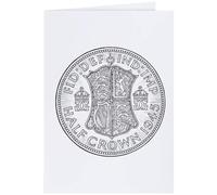 Azeeda 'British Half Crown' Greeting Card - A4 (GC00099306)