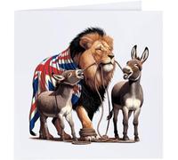Azeeda 'British Lion Led By Donkeys' Blank Greeting Card (GC00094533)