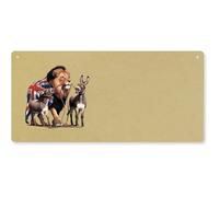 Azeeda 'British Lion Led By Donkeys' Large Wooden Wall Plaque/Door Sign (DP00077162)