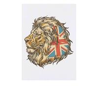 Azeeda 'British Lion with Union Jack ' Temporary Tattoo - Water Resistant, Skin-Safe, Non-Toxic Transfer (TO00089941)